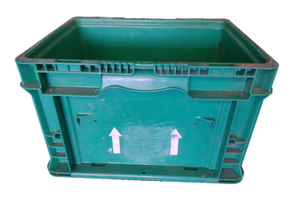 Used HPJ Industries  15" x 12" x 9" Green Hand Tote Reinforced Bottom - Image 3