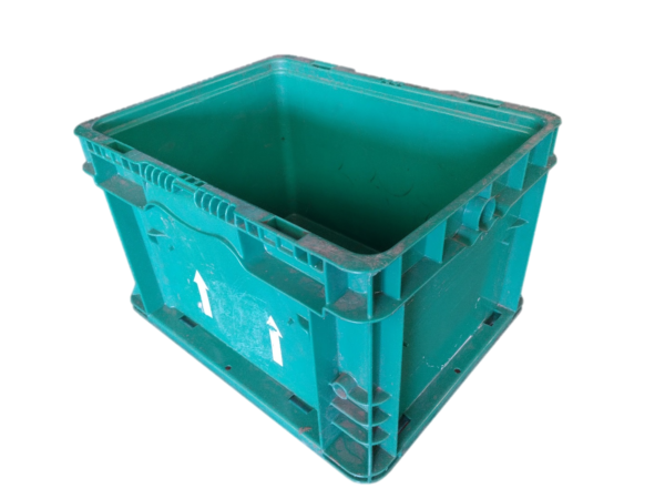 Used HPJ Industries  15" x 12" x 9" Green Hand Tote Reinforced Bottom