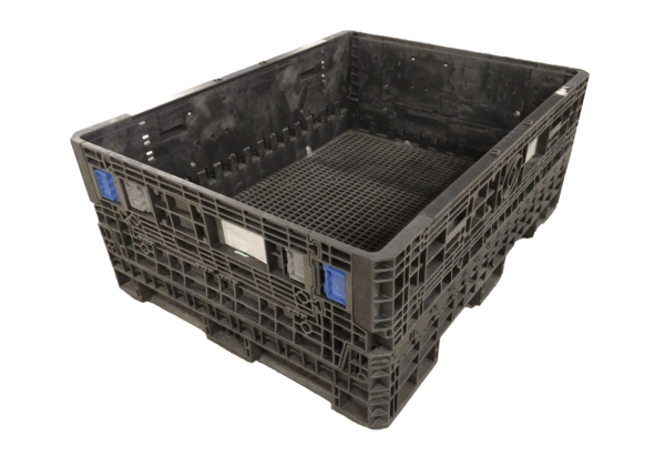 Reconditioned HPJ Industries 62" x 48" x 25" All Black 48" Drop Bulk Container - 2 Drop Doors