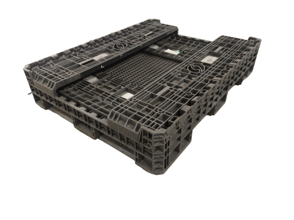 Reconditioned HPJ Industries 62" x 48" x 25" All Black 48" Drop Bulk Container - 2 Drop Doors - Image 2