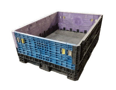Reconditioned HPJ Industries 62" x 48" x 25" Mixed Color 48" Side Bulk Container - 2 Drop Doors