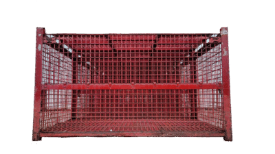 Used HPJ Industries 84" x 54" x 51" Wire Basket - 1 Drop Door 84" Side