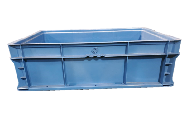 Used HPJ Industries  24" x 15" x 7" Blue Hand Tote Smooth Bottom - Image 4