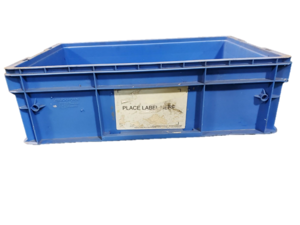 Used HPJ Industries  24" x 15" x 7" Blue Hand Tote Smooth Bottom - Image 6