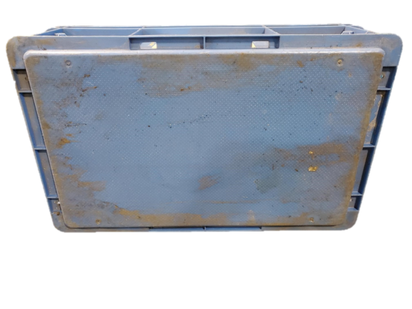 Used HPJ Industries  24" x 15" x 7" Blue Hand Tote Smooth Bottom - Image 2