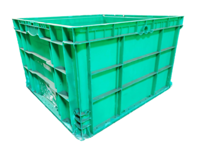 Used HPJ Industries 24" x 22" x 14" Green Hand Tote Smooth Bottom