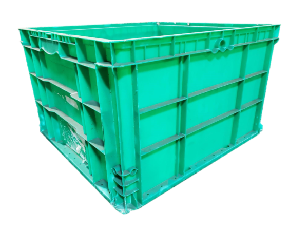 Used HPJ Industries  24" x 22" x 14" Green Hand Tote Smooth Bottom