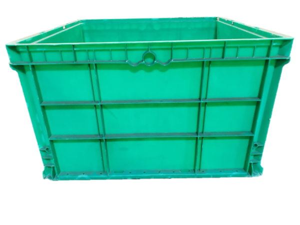 Used HPJ Industries  24" x 22" x 14" Green Hand Tote Smooth Bottom - Image 3