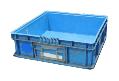 Used HPJ Industries 24" x 22" x 7" Blue Hand Tote Smooth Bottom