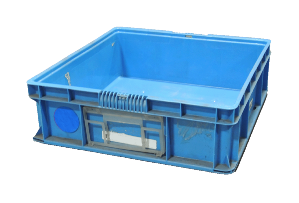 Used HPJ Industries  24" x 22" x 7" Blue Hand Tote Smooth Bottom
