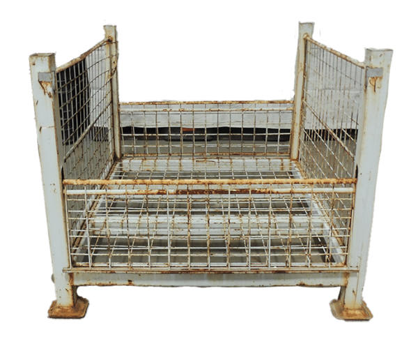 Used HPJ Industries 40.5" x 34.5" x 29" Wire Basket 34" Side - 2 Drop Doors - Image 2