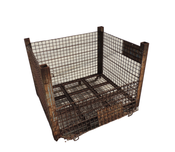 Used HPJ Industries 48" x 40" x 39.5" Wire Basket  48" Side - 1 Drop Door - Image 2