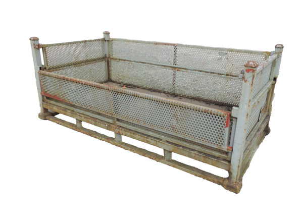 Used HPJ Industries  74.5" x 39.5" x 28" Perforated Steel Tub  - 4 Drop Doors