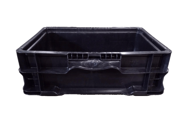 Used HPJ Industries  15" x 12" x 5" Black Hand Tote Smooth Bottom - Image 4