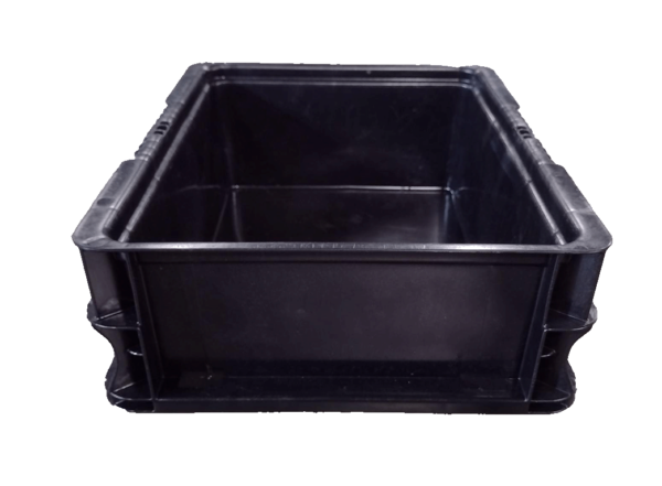 Used HPJ Industries  15" x 12" x 5" Black Hand Tote Smooth Bottom - Image 2