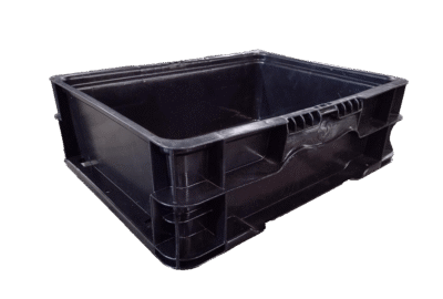 Used HPJ Industries 15" x 12" x 5" Black Hand Tote Smooth Bottom