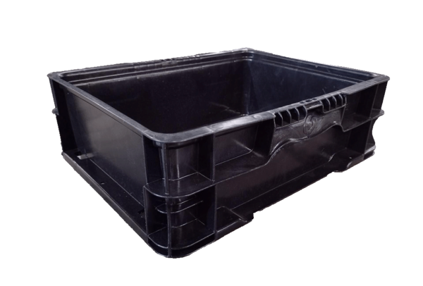Used HPJ Industries  15" x 12" x 5" Black Hand Tote Smooth Bottom