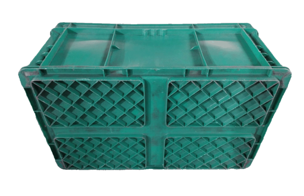 Used HPJ Industries  24" x 15" x 11" Green Hand Tote Reinforced Bottom - Image 3