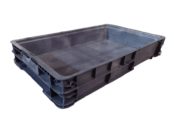 Used HPJ Industries  24" x 15" x 4" Gray Hand Tote Reinforced Bottom - Image 2