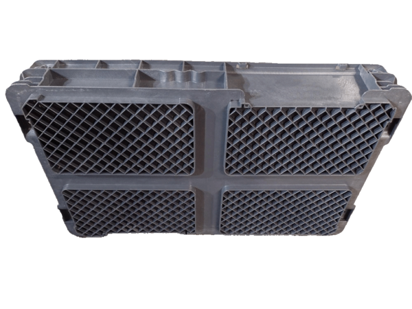 Used HPJ Industries  24" x 15" x 4" Gray Hand Tote Reinforced Bottom - Image 3