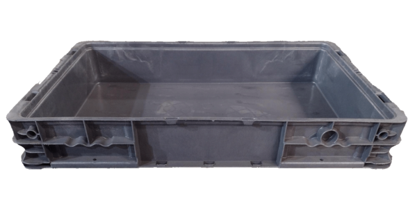 Used HPJ Industries  24" x 15" x 4" Gray Hand Tote Smooth Bottom - Image 3
