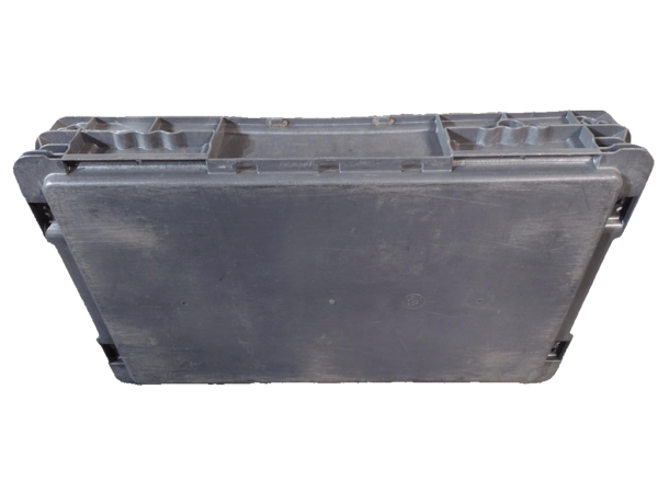 Used HPJ Industries  24" x 15" x 4" Gray Hand Tote Smooth Bottom - Image 2