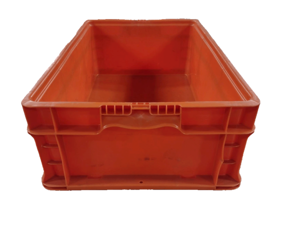 Used HPJ Industries  24" x 15" x 7" Orange Hand Tote Smooth Bottom - Image 4