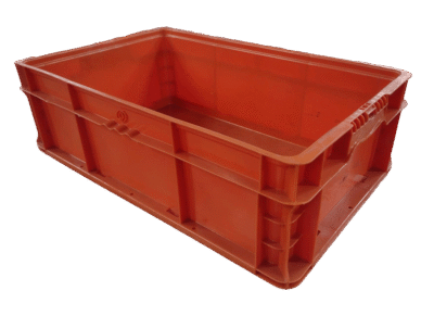 Used HPJ Industries 24" x 15" x 7" Orange Hand Tote Smooth Bottom