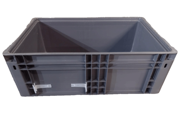 Used HPJ Industries  24" x 15" x 8" Gray Hand Tote Smooth Bottom - Image 4