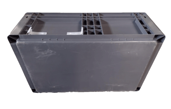 Used HPJ Industries  24" x 15" x 8" Gray Hand Tote Smooth Bottom - Image 3