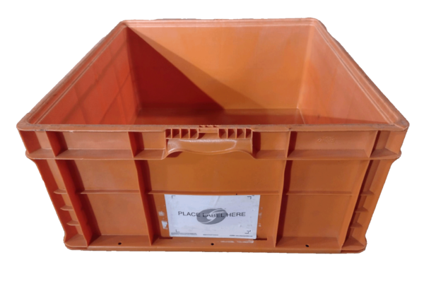 Used HPJ Industries  24" x 22" x 11" Orange Hand Tote Smooth Bottom - Image 2