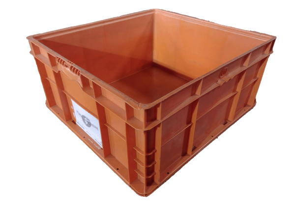 Used HPJ Industries  24" x 22" x 11" Orange Hand Tote Smooth Bottom