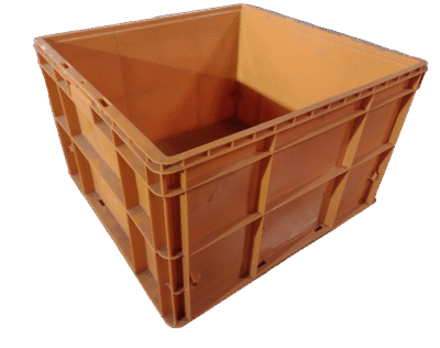 Used HPJ Industries 24" x 22" x 14" Orange Hand Tote Reinforced Bottom