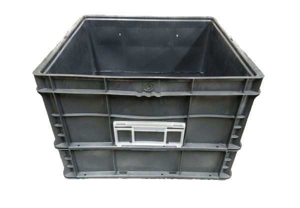 Used HPJ Industries  24" x 22" x 16" Gray Cut/Weld Hand Tote Reinforced Bottom - Image 7