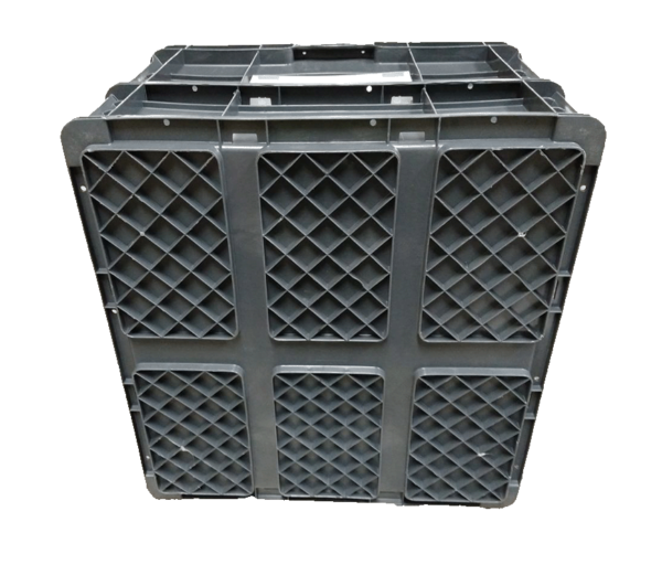Used HPJ Industries  24" x 22" x 16" Gray Cut/Weld Hand Tote Reinforced Bottom - Image 3