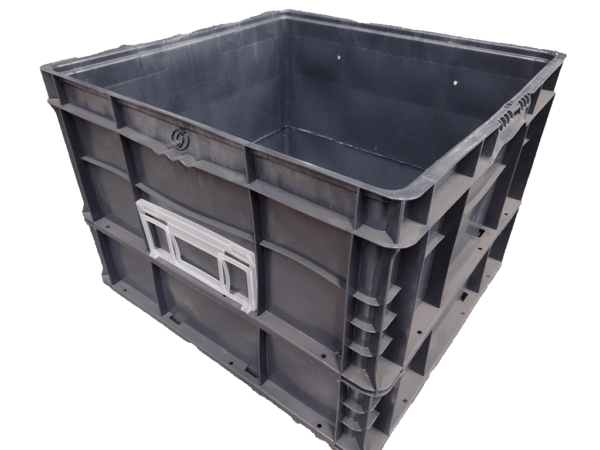 Used HPJ Industries  24" x 22" x 16" Gray Cut/Weld Hand Tote Reinforced Bottom