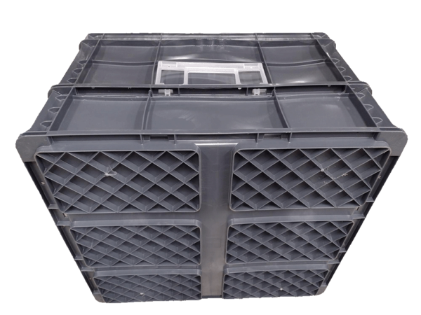 Used HPJ Industries  24" x 22" x 16" Gray Cut/Weld Hand Tote Reinforced Bottom - Image 6