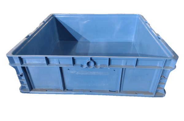 Used HPJ Industries  24" x 22" x 7" Blue Hand Tote Smooth Bottom - Image 4