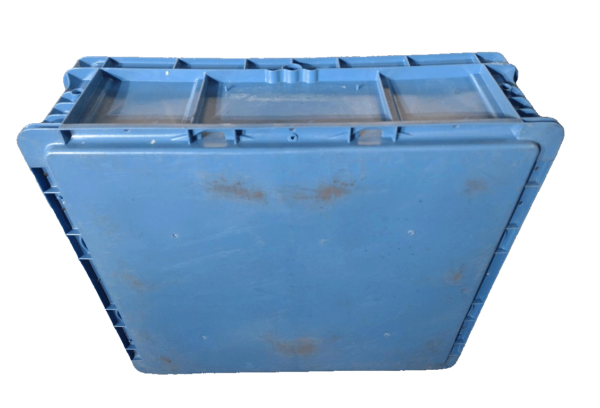Used HPJ Industries  24" x 22" x 7" Blue Hand Tote Smooth Bottom - Image 3