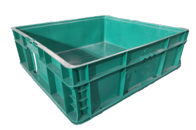 Used HPJ Industries 24" x 22" x 7" Green Hand Tote Reinforced Bottom