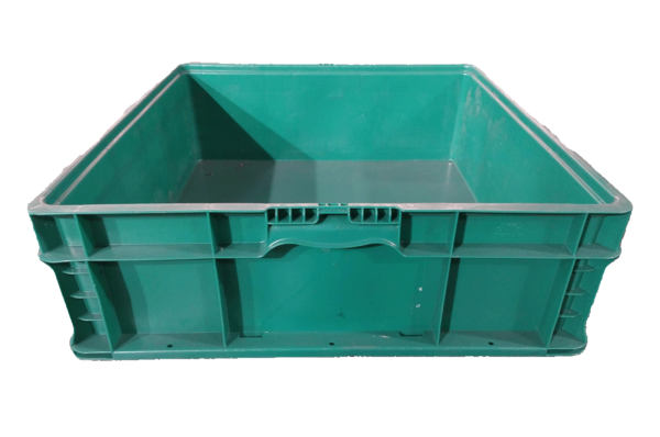 Used HPJ Industries  24" x 22" x 7" Green Hand Tote Smooth Bottom - Image 2