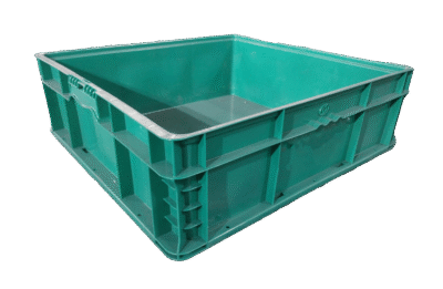 Used HPJ Industries 24" x 22" x 7" Green Hand Tote Smooth Bottom