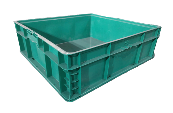 Used HPJ Industries  24" x 22" x 7" Green Hand Tote Smooth Bottom