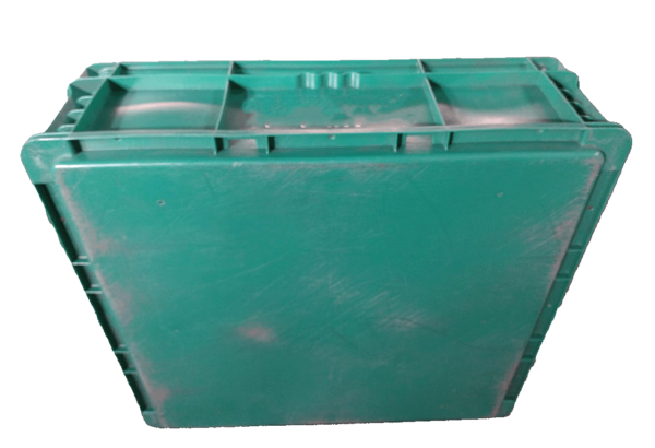 Used HPJ Industries  24" x 22" x 7" Green Hand Tote Smooth Bottom - Image 3