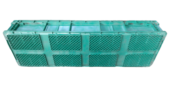 Used HPJ Industries  48" x 15" x 7" Green Hand Tote Reinforced Bottom - Image 3