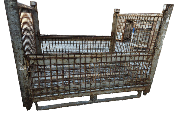 Used HPJ Industries 54" x 44" x 39" Wire Basket 54" Side - 2 Drop Doors - Image 3