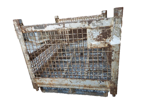 Used HPJ Industries 54" x 44" x 39" Wire Basket 54" Side - 2 Drop Doors - Image 4