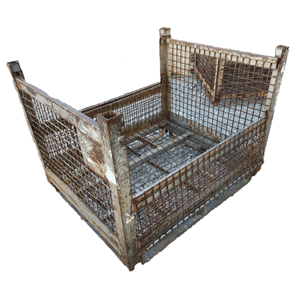Used HPJ Industries 54" x 44" x 39" Wire Basket 54" Side - 2 Drop Doors - Image 2