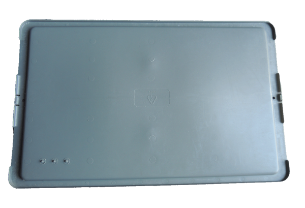 Used HPJ Industries  24" x 15" x 1" Gray Hand Tote Lid - Image 2