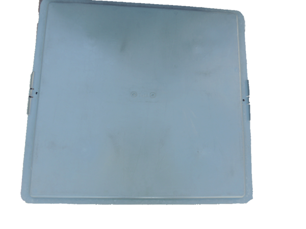 Used HPJ Industries  24" x 22" x 1" Gray Hand Tote Lid - Image 2